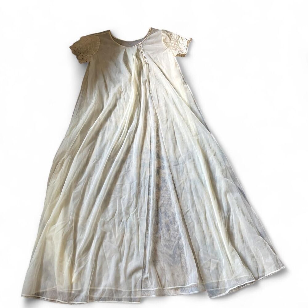 Jcpenney Women's Cream and White Dress